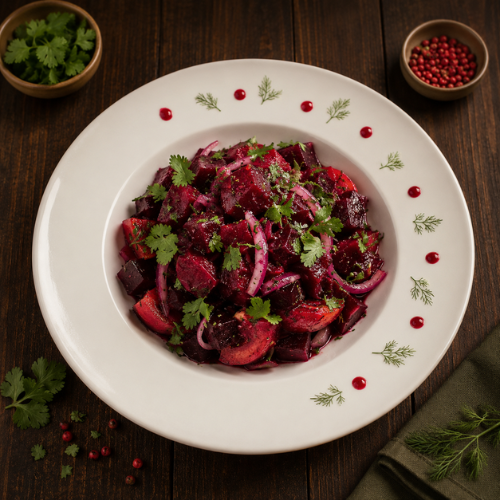 Vişnəli pomidor salatı